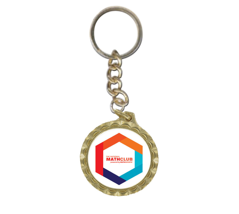 MC1908C 1 3/8" MathClub Medal with Gold Key Chain