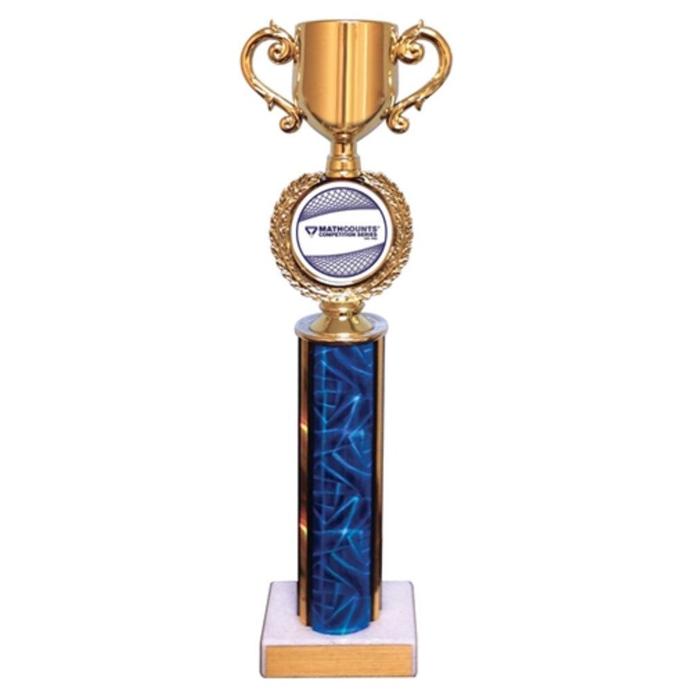 MC1438B 12½" Cup Trophy with Blue and Gold Column