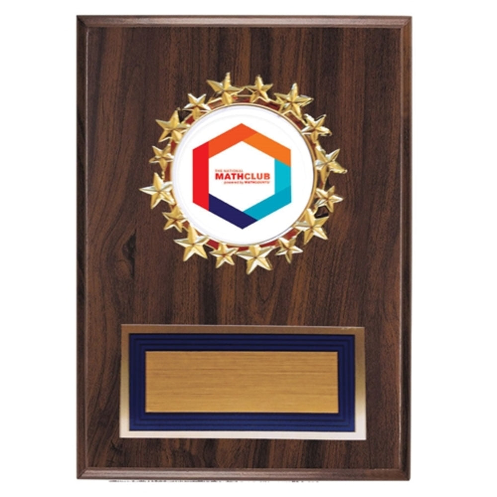 MC1486CB 7" x 9" MathClub Walnut Finish Plaque