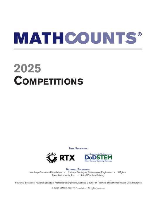 NEW MCC25 MATHCOUNTS Competitions (Current Year)