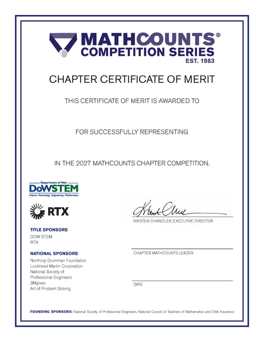 CSC Chapter Student Certificate of Merit